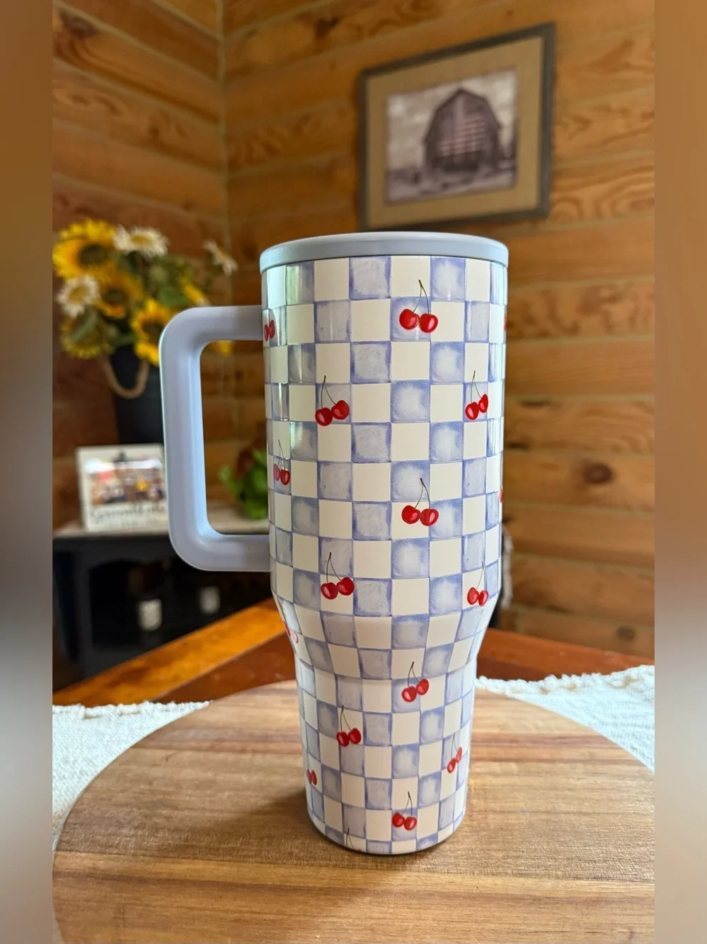 CHERRY CHECKERS Hydrojug + ACTA 40oz Traveler Straw Tumbler • LEAKPROOF - Picture 3 of 7